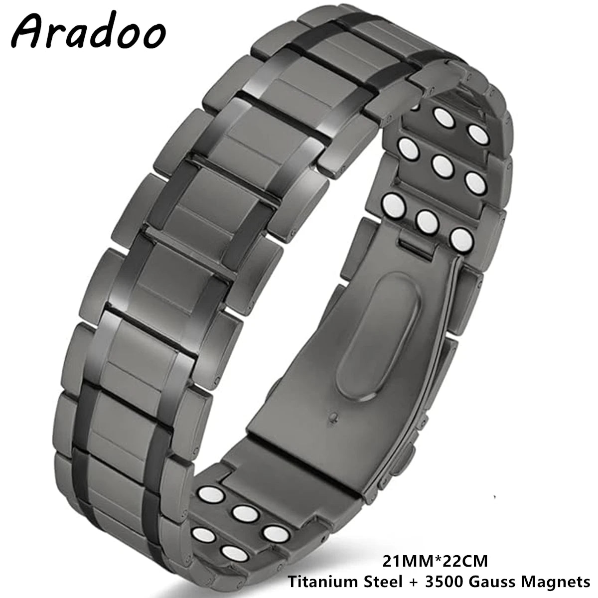 Titanium Steel Bracelets 3X Ultra Strength Neodymium Magnets Health Magnetic Therapy Copper Link Bracelet