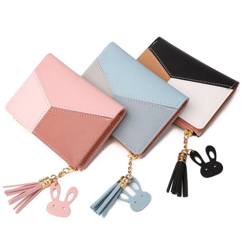 Women's Wallet Leather Women Purses Card Holder Foldable Portable Lady Coin Purses