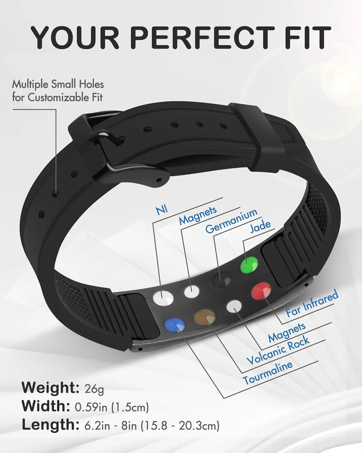 Silicone Power Balance Bracelets for Men Women 7 in 1 Magnetic Sports Carbon Fiber Wristband