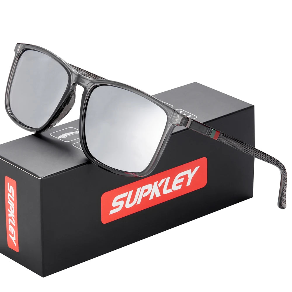 SUPKLEY Sports Sunglasses for Men Polarized Comfortable Wear Square Sun Glasses Male Light Weight Eyewear Accessory with Origina - Hiron Store