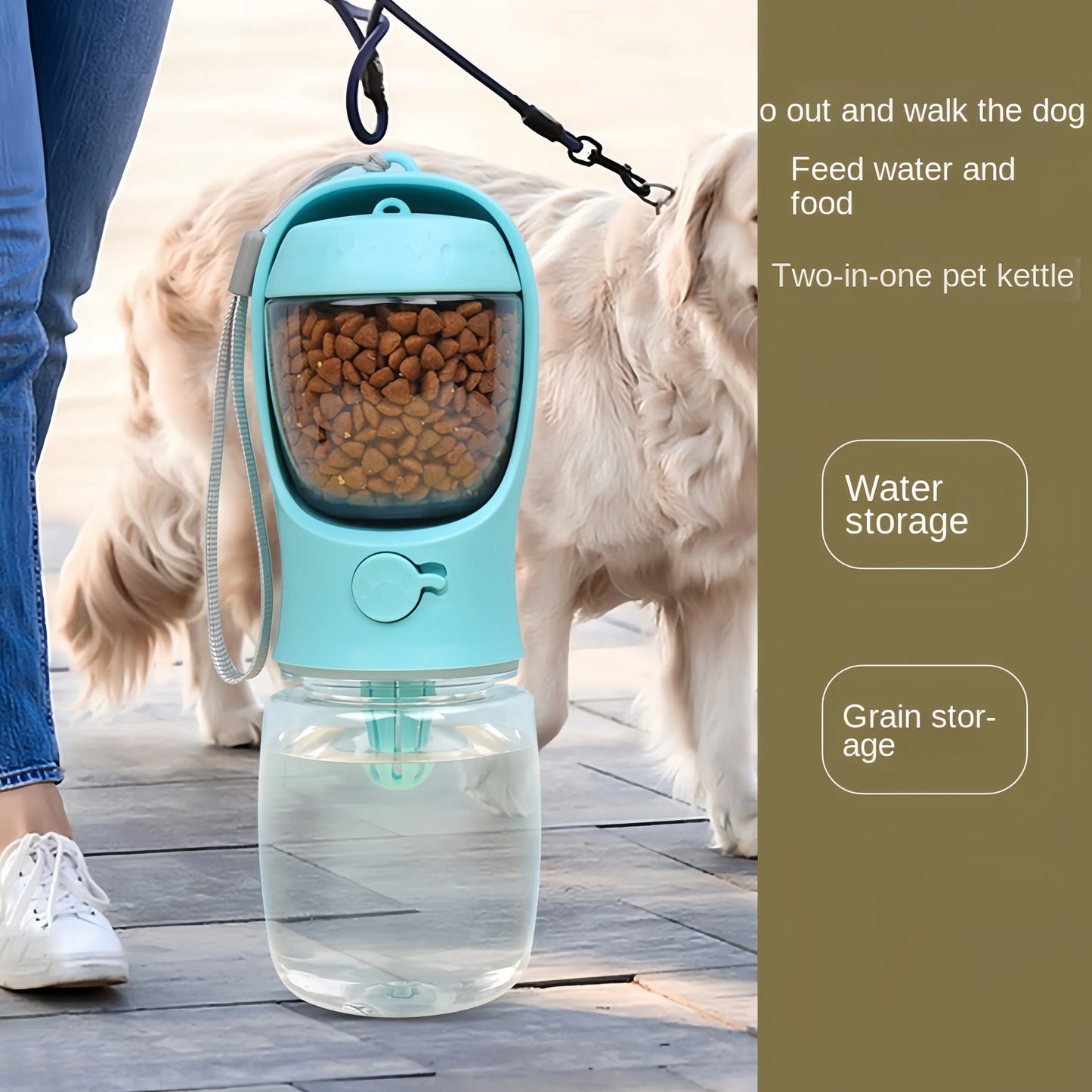 Portable Dog Cat Water Bottle with Storage Food and Waters Container for Puppy Pets dogs