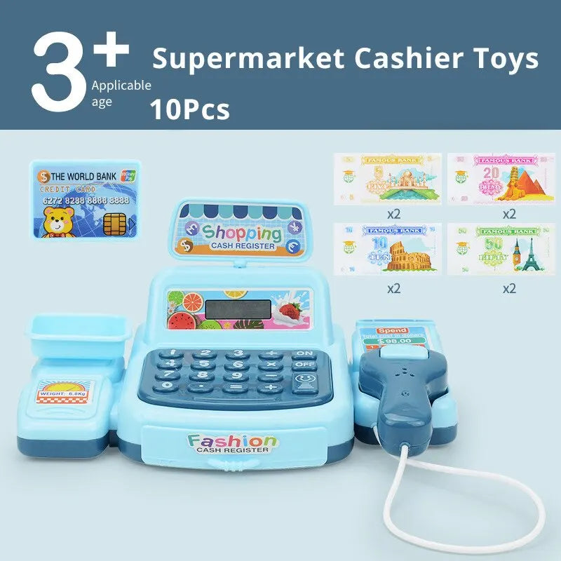 Simulation Shopping Cash House Toys Electronic Game Lighting And Sound Effects Supermarket Cashier Toys - Hiron Store