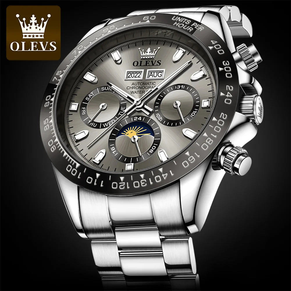 Men's Automatic Mechanical Watch Luxury Stainless Steel Waterproof Watch