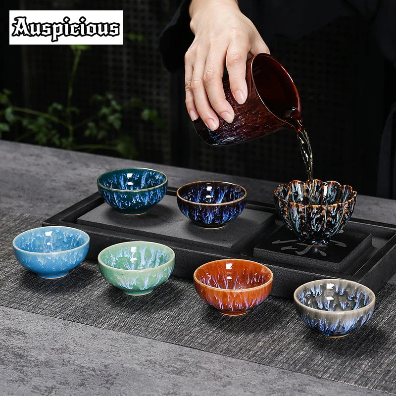 45ml Mini Tea Bowl Kiln Transformation Ceramic Tea Cup Chinese Kung Fu Teacup Espresso Coffee Cups