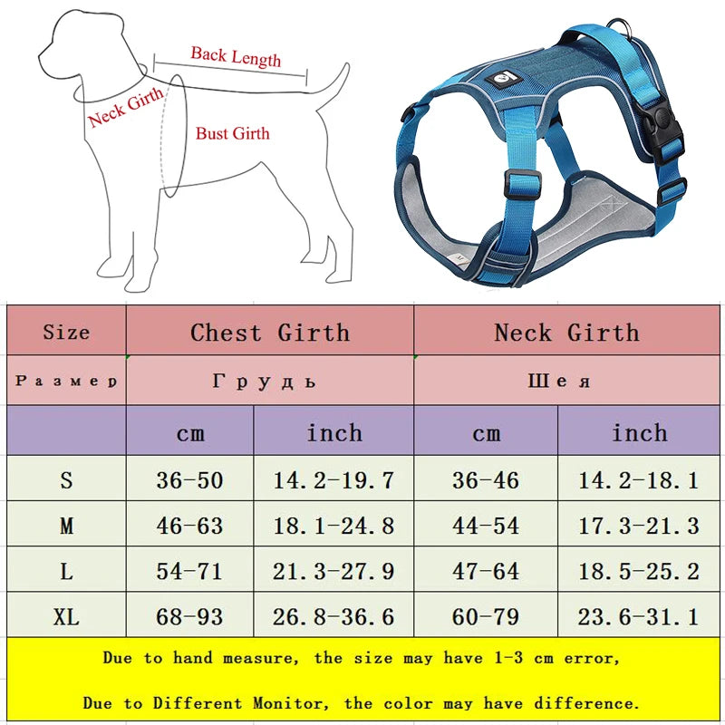 Adjustable Harness Dog Reflective Safety Training Walking Chest Vest Leads Collar For French Bulldog