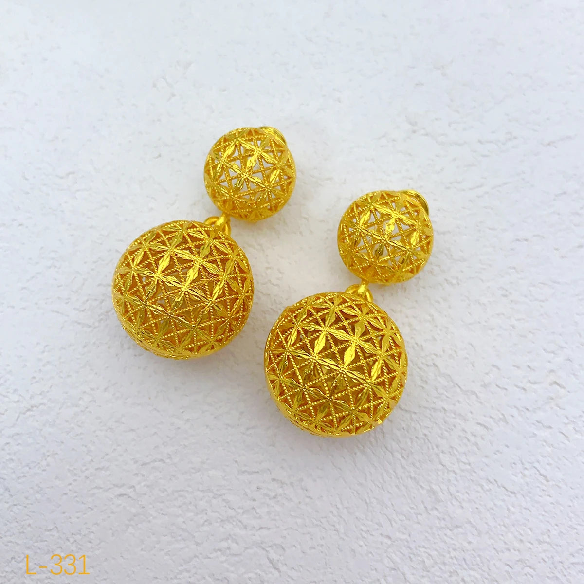 Bridal Dubai Ball 24k Gold Plated Necklace Earrings Sets