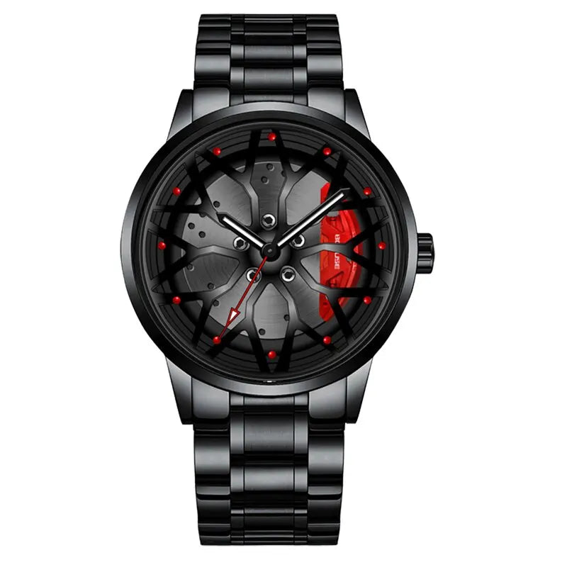 Fashion Mens Car Wheel Watches Luxury Men Sports Waterproof Quartz Wristwatch