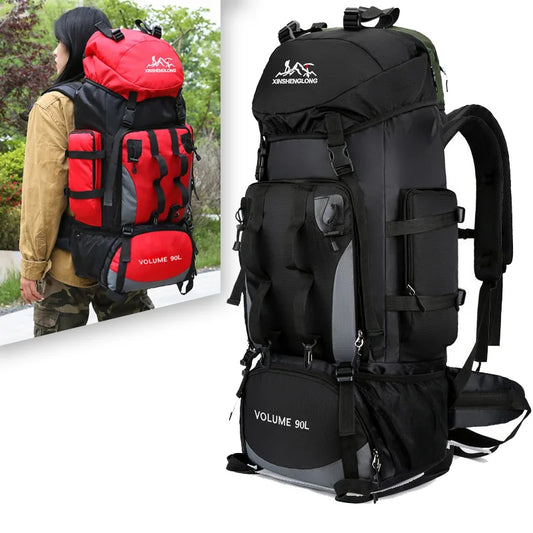 90L Waterproof Hiking Camping Backpack Trekking Bag Rucksack Large Capacity Travel Outdoor Sports Bags Camping Equipment Men - Hiron Store