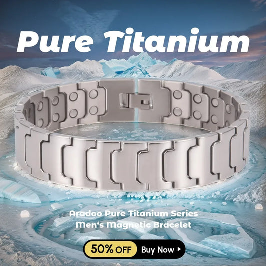 Pure Titanium Men’s Bracelet Strong Magnetic Therapy Bracelet