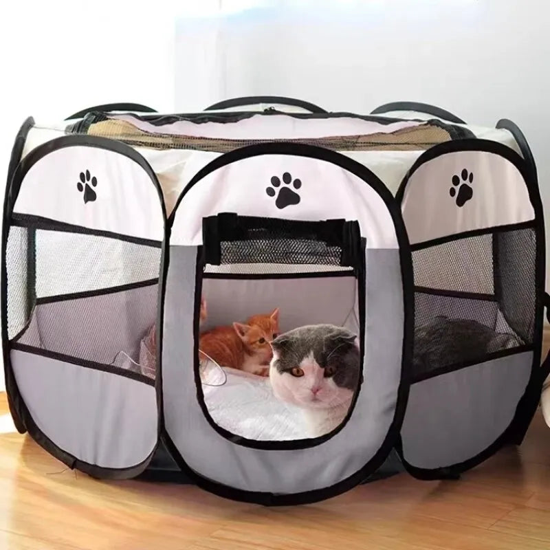 Portable Foldable Pet Tent Kennel Octagonal Fence Puppy Shelter Easy To Use Outdoor Easy Operation Large Dog Cages Cat Fences - Hiron Store