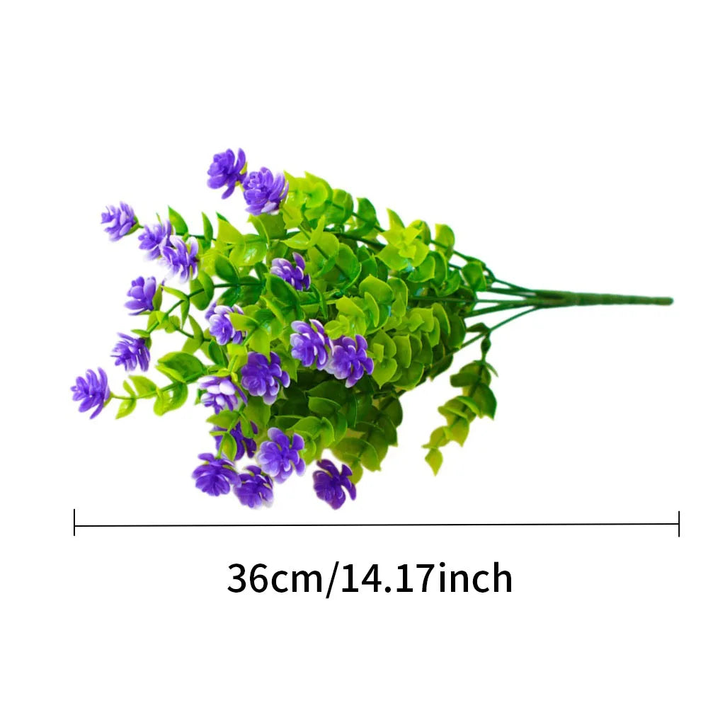 artificial flowers that look real Outdoor UV Resistant Shrubs Plants Fake Flower Greenery for Office Kitchen Wedding Garden Decor - Hiron Store