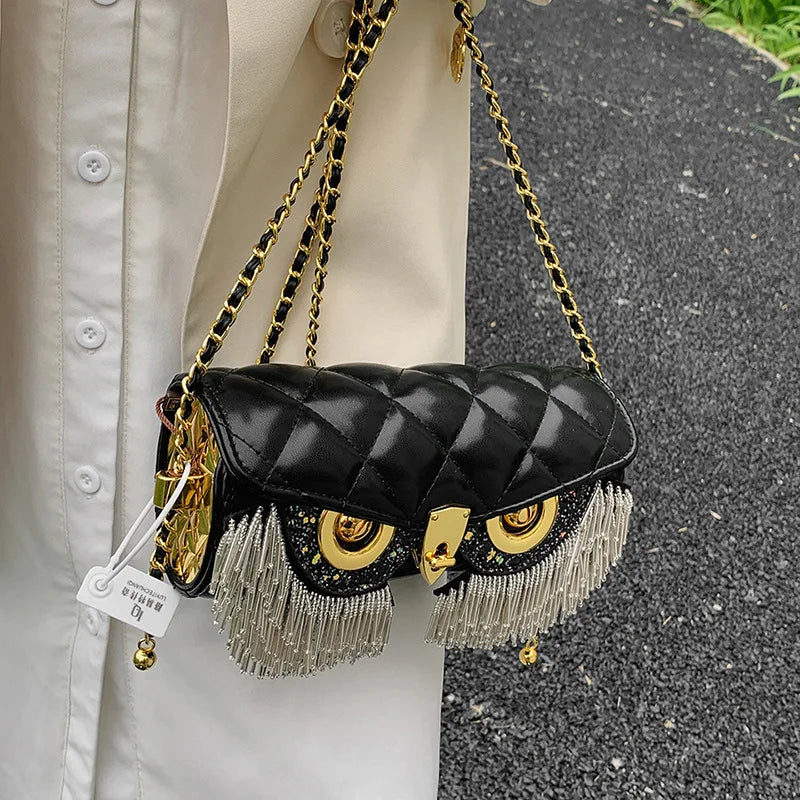 Cute Owl Bags for Women Luxury Handbag Crossbody Leather Animal Print Shoulder Bag