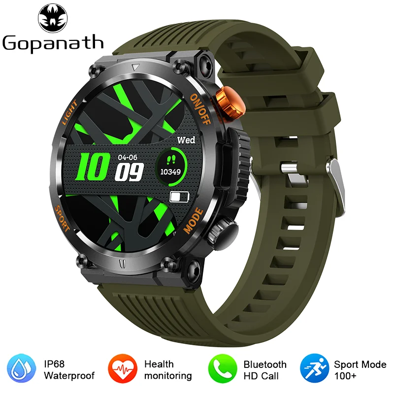 2023 New LED Lights Compass Watch For Men Smart Watch Sports Fitness IP67 Waterproof Smartwatch Bluetooth Call Full Touch Screen - Hiron Store