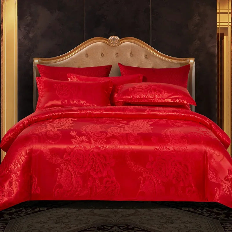 3pcs Duvet Cover and Pillowcase Set, European Light Luxury, Skin-Friendly Soft Fabric, Family bedroom Bedding