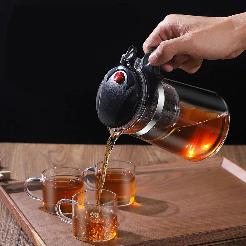 Heat Resistant Glass Teapot One-click filtering Tea Pot Tea Water Separation Filter Tea Maker Coffee Pot Set