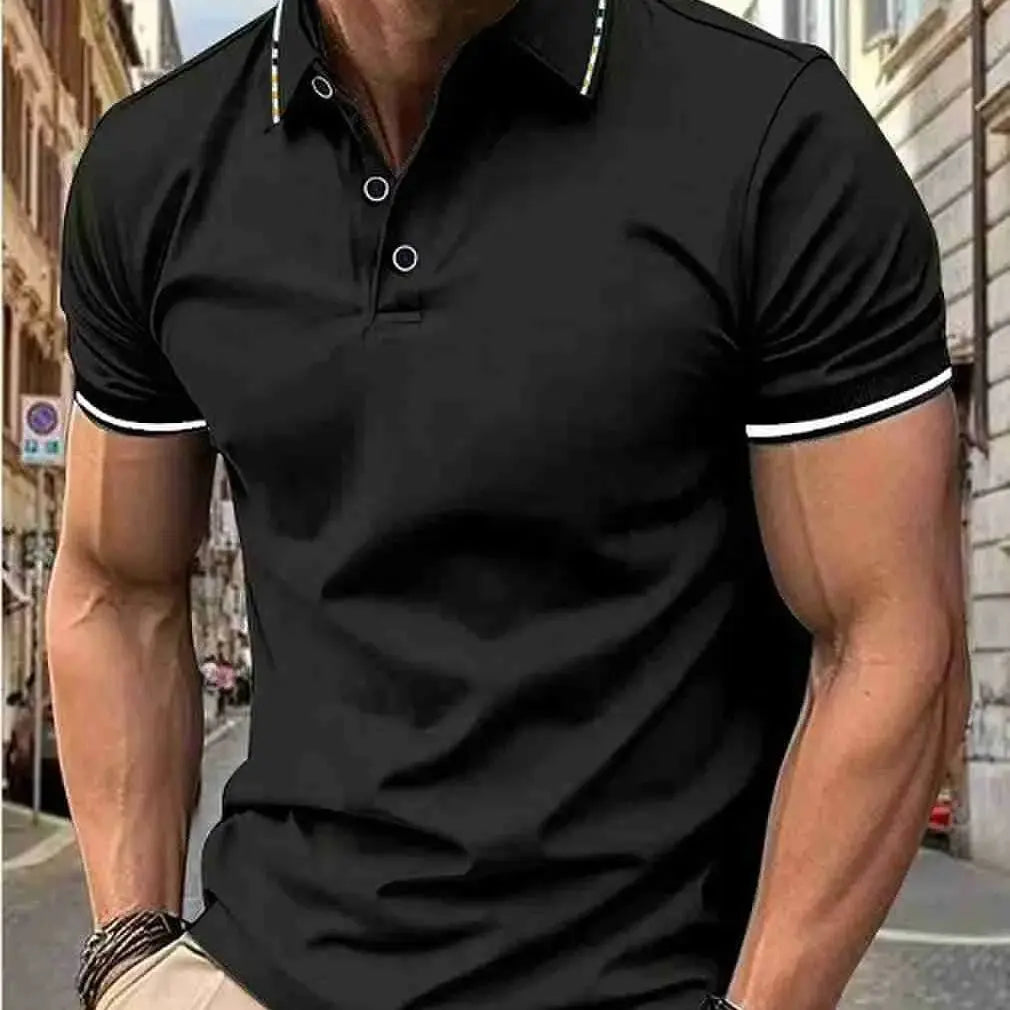 Men's new Polo shirt T-shirt summer men's short-sleeved intercolored lapel