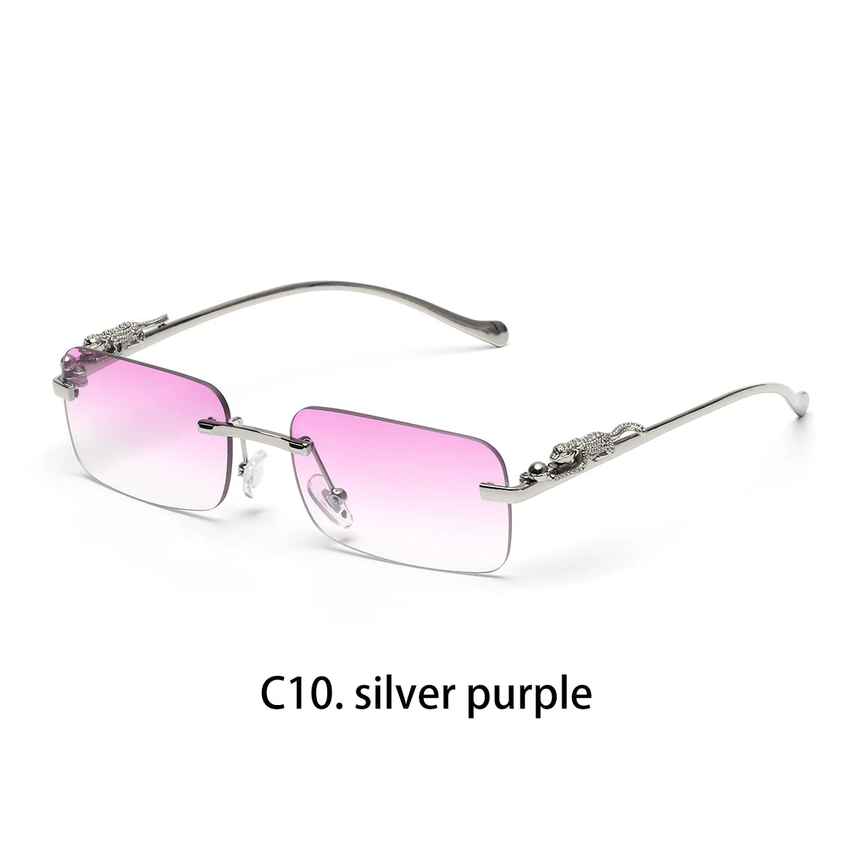 Ruiao rimless sunglasses UV400 fashion square metal glasses designer sunglasses shades