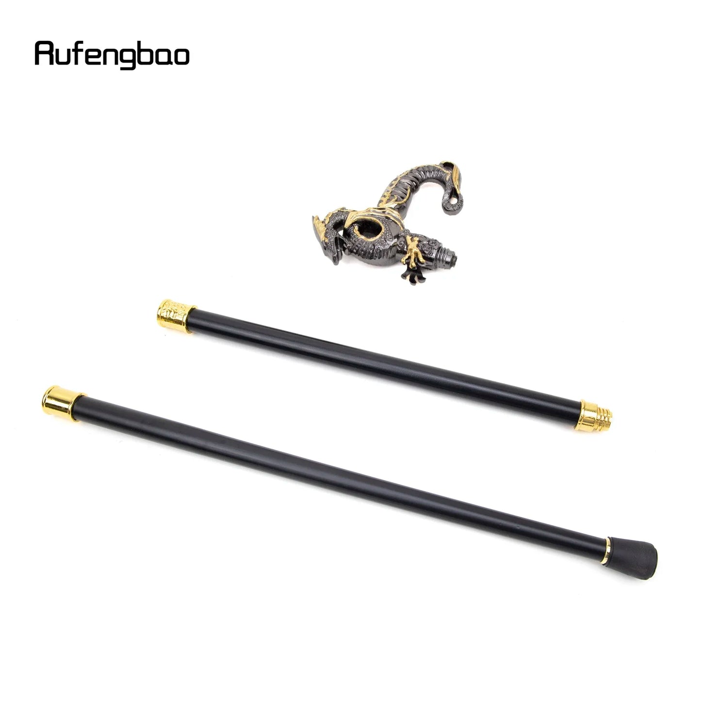 Gold Black Luxury Dragon Walking Cane Fashion Decorative Walking Stick Gentleman Elegant Cosplay Crosier 93cm