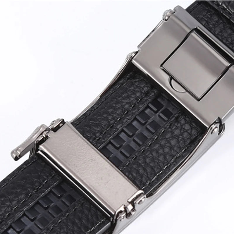 Men's Belt Fashion Crocodile Pattern Belt Alloy Automatic Buckle Strap Casual Business Style Jeans Belt