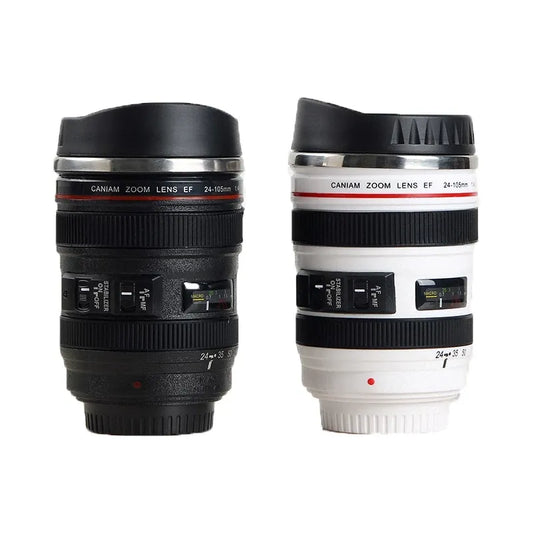 Stainless Steel Camera EF24-105mm Coffee Lens Mug White Black Coffee Mugs