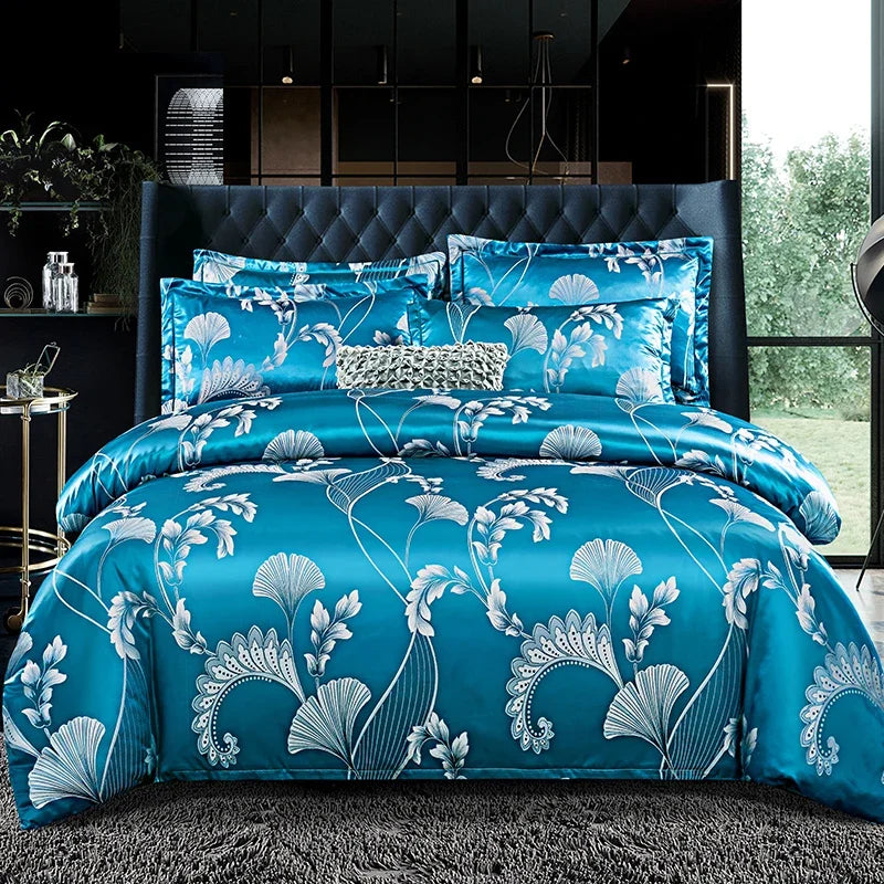 3pcs Duvet Cover and Pillowcase Set, European Light Luxury, Skin-Friendly Soft Fabric, Family bedroom Bedding
