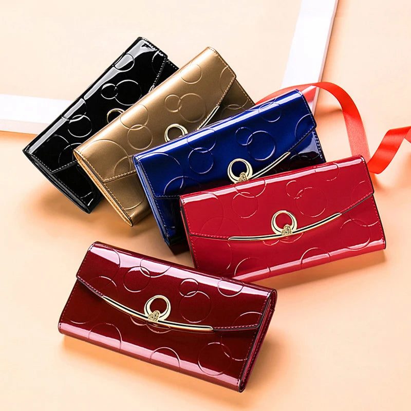 Women's Wallets Long Purse with Cell Phone Pocket Luxury Designer Leather Wallet RFID Protect