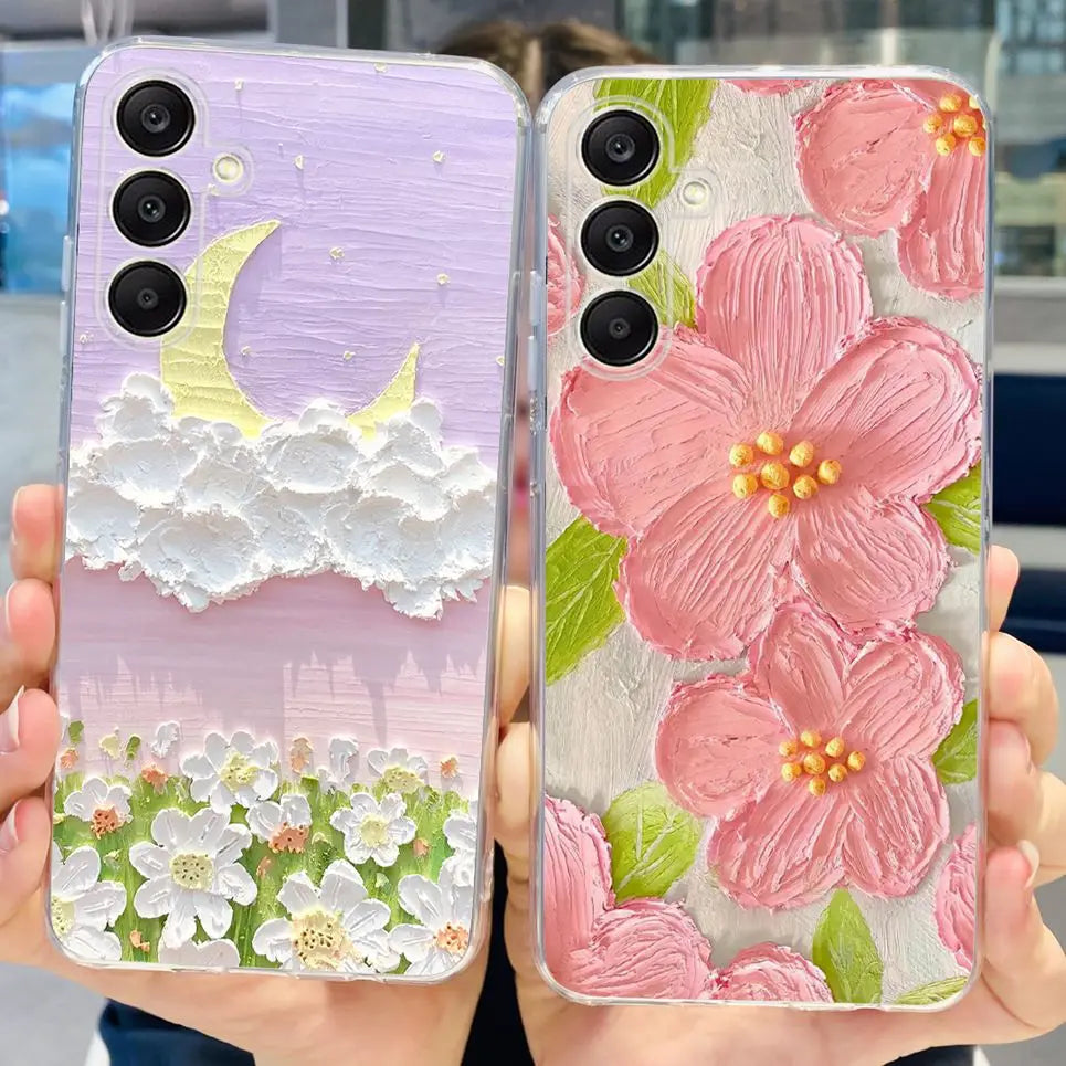 For Samsung Galaxy A25 5G 2023 Case Samsung A15 5G A35 A555G Transparent Soft TPU Etui With Fashion Pattern Galaxy A15 4G Cover - Hiron Store