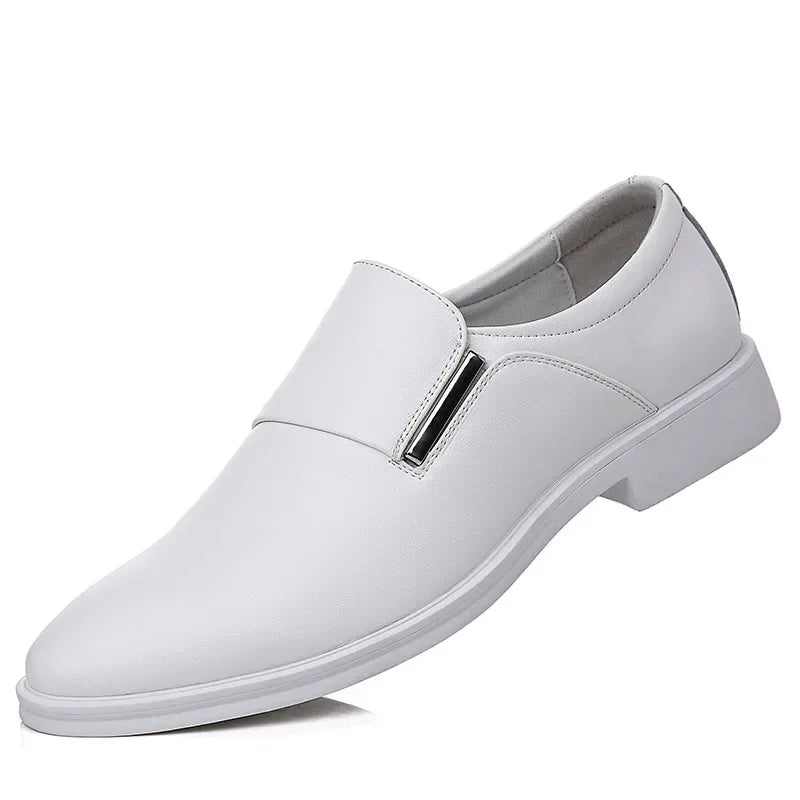 White Leather Breathable New Formal Business Derby Man Casual English Shoes