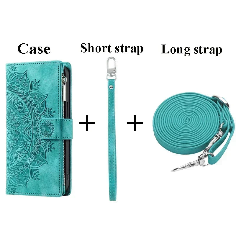 A55 A34 A15 A36 5G Zipper Wallet CrossBody Leather Case for Samsung Galaxy A54 Luxury Cover A55 A35 A16 A06 A56 A05s 35 A 55 54