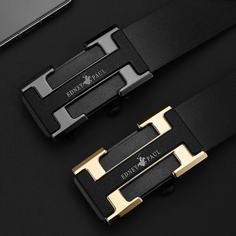 Stylish Men Leather Belt, Fashion Belts for Daily Life, Leisure, Party, Festival, Work, and Business Automatic Buckle