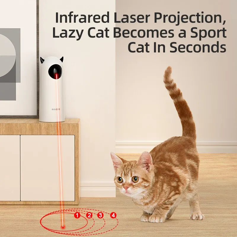 ROJECO Automatic Cat Toys Interactive Smart Teasing Pet LED Laser Indoor Cat Toy Accessories Handheld Electronic Cat Toy For Dog - Hiron Store