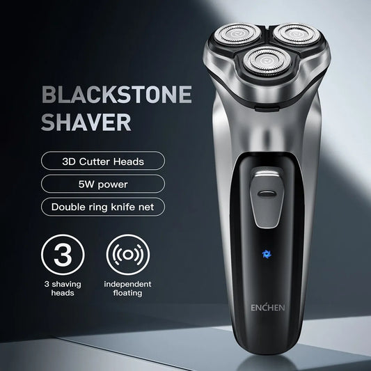 Electrical Rotary Shaver for Men 3D Floating Blade Washable Type-C USB Rechargeable Shaving Beard Machine - Hiron Store