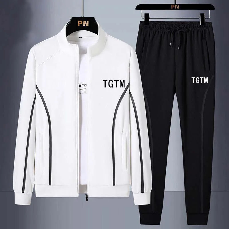 Men's Sportswear Set Dad Casual Fitness Clothes Middle-Aged And Elderly Spring Autumn New Arrival Two-Piece Cotton Sweatshirt