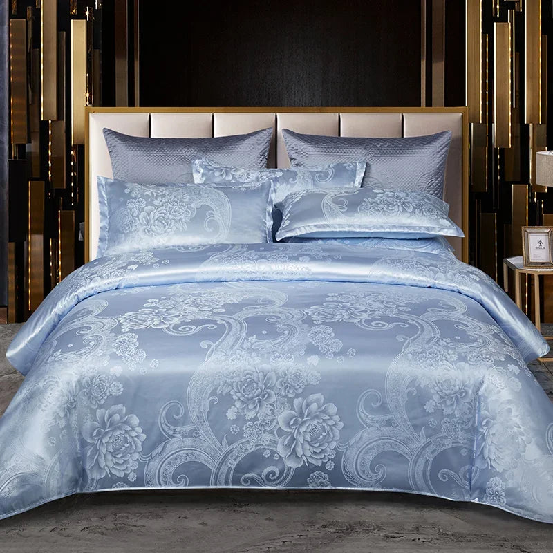 3pcs Duvet Cover and Pillowcase Set, European Light Luxury, Skin-Friendly Soft Fabric, Family bedroom Bedding