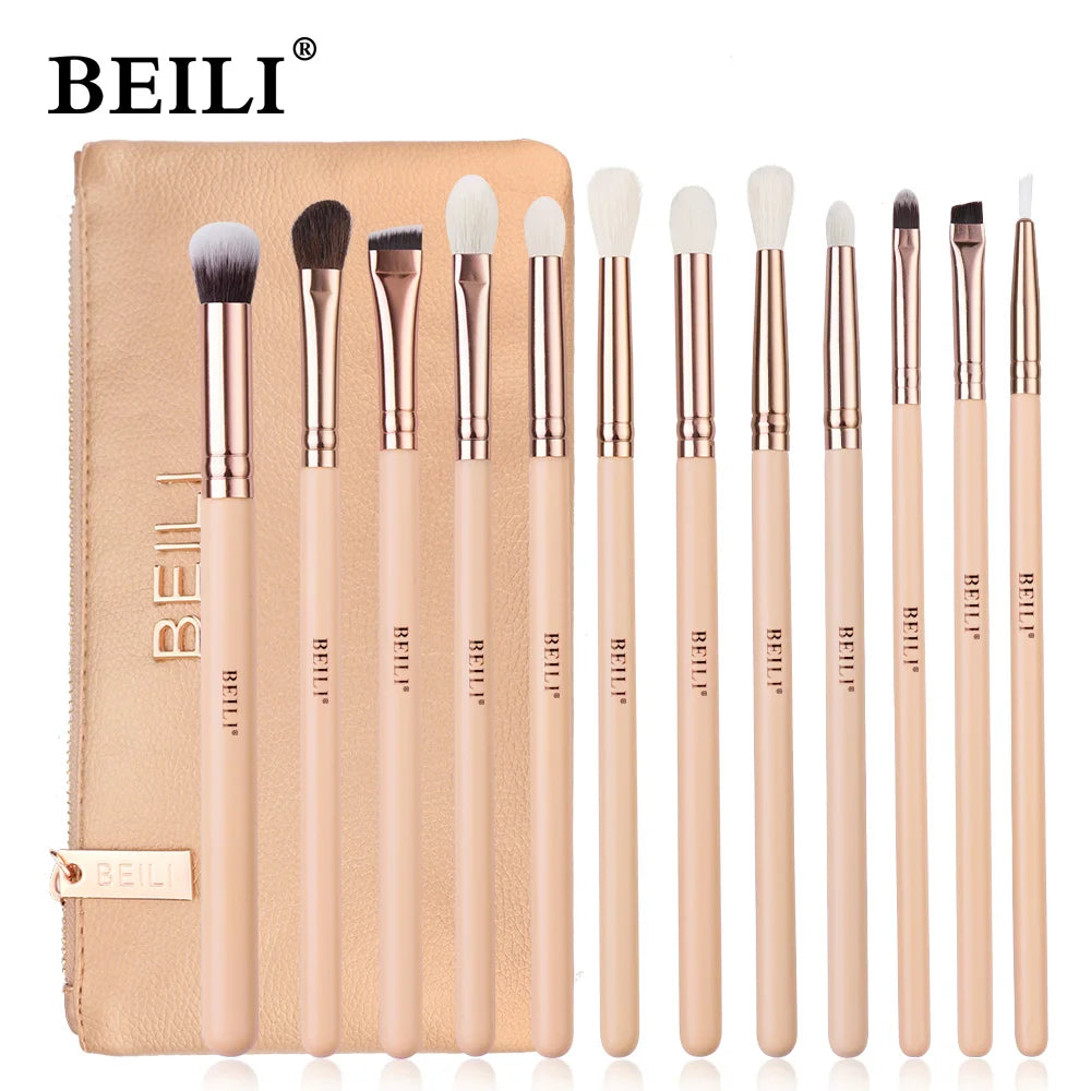 BEILI Pink Makeup Brushes High Quality Powder Foundation Blush Eyeshadow Make Up Brush Set