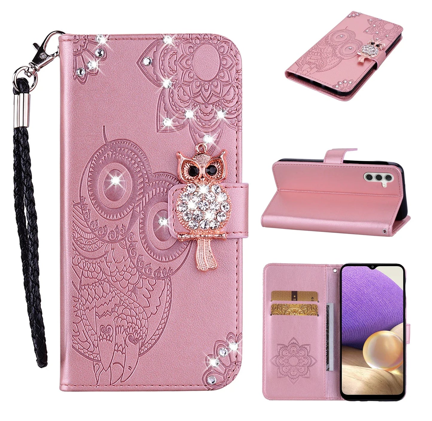 Glitter Lether Cards Solt Wallet Case For Samsung S23 S24 Ultra S22 S20FE S21 Plus A14 A54 A04 A34 A24 A25 A15 5G Bling Cover