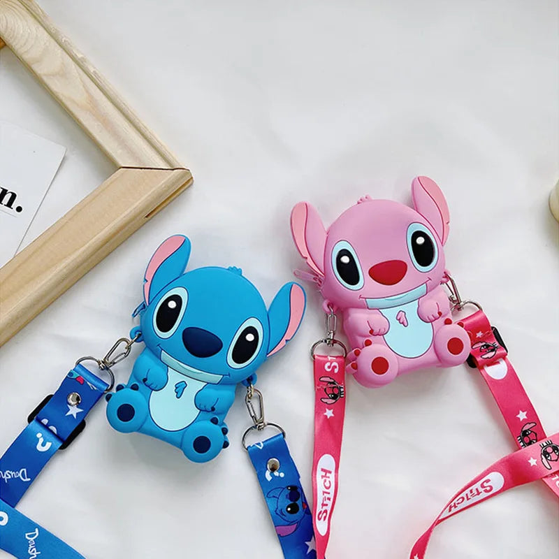 Disney Anime Stitch Silicone Crossbody Bag Stitch Coin Purse Cartoon Children Gifts