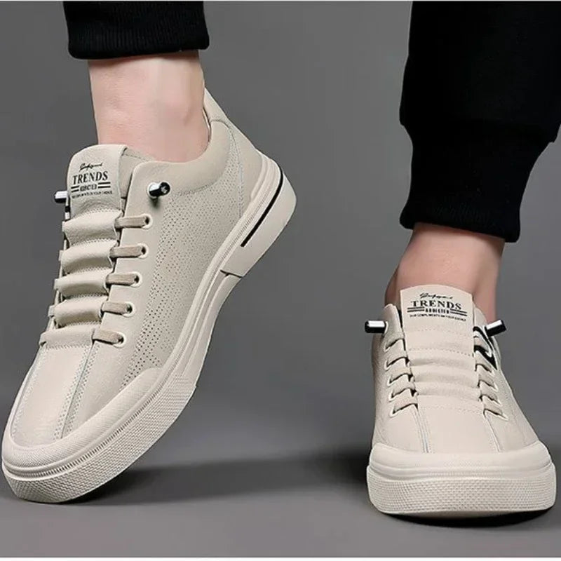 Designer Sneakers Trend Sports Shoes for Men White Breathable Slip on Men Casual Leather Shoes