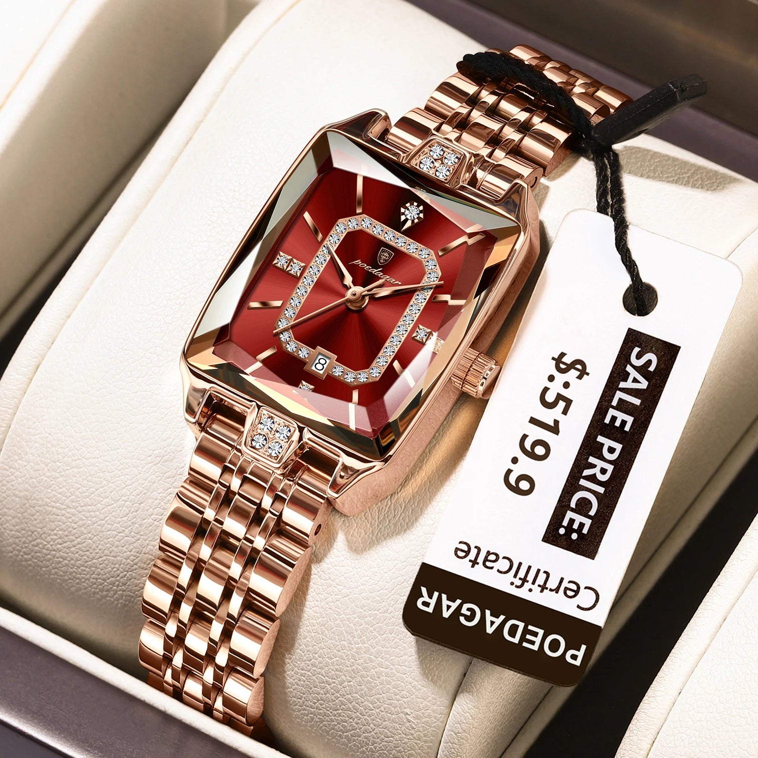 Women Wristwatch Waterproof Ladies Watch Stainless Steel Rectangle Quartz Women's Watches
