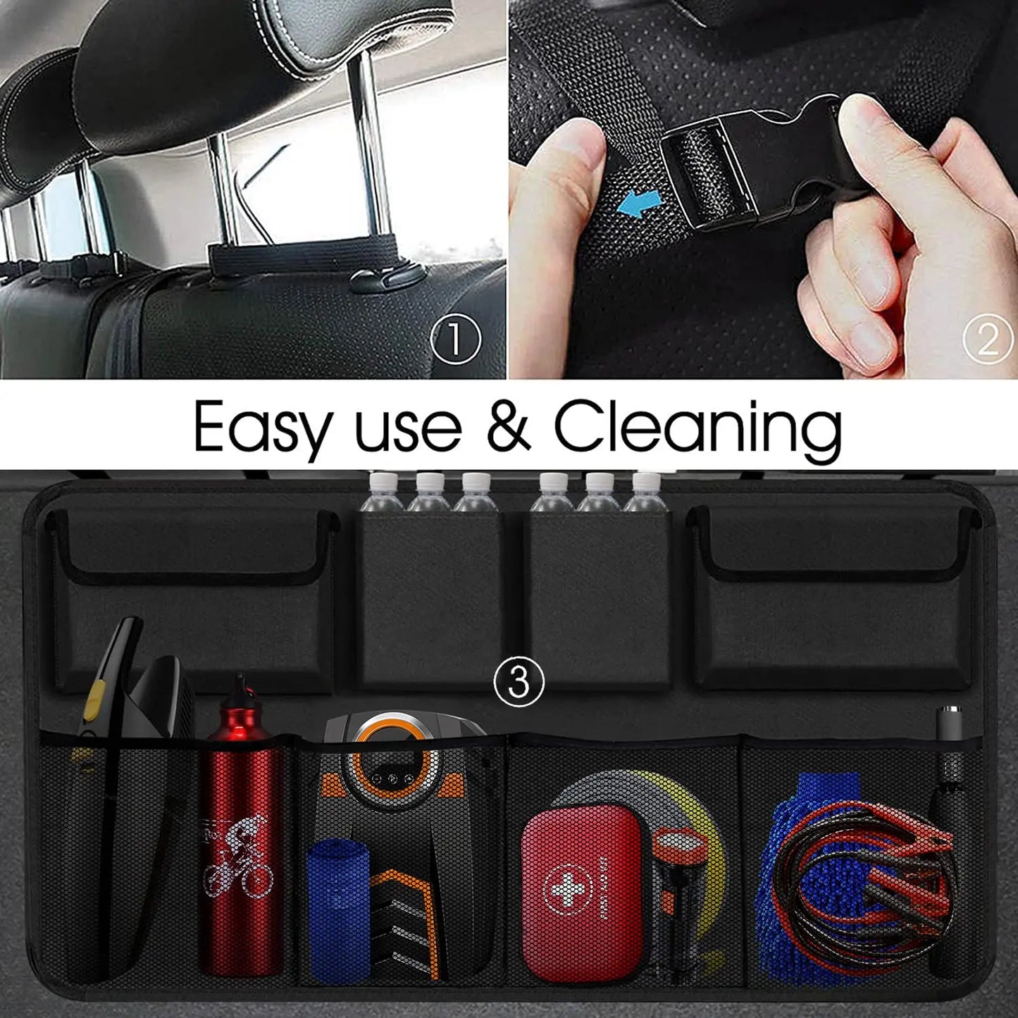 Car Trunk Car Organisers Backseat Hanging Car Organisers with 8 Large Storage Bag Trunk Organizer for SUV Truck Space Saving Exp - Hiron Store