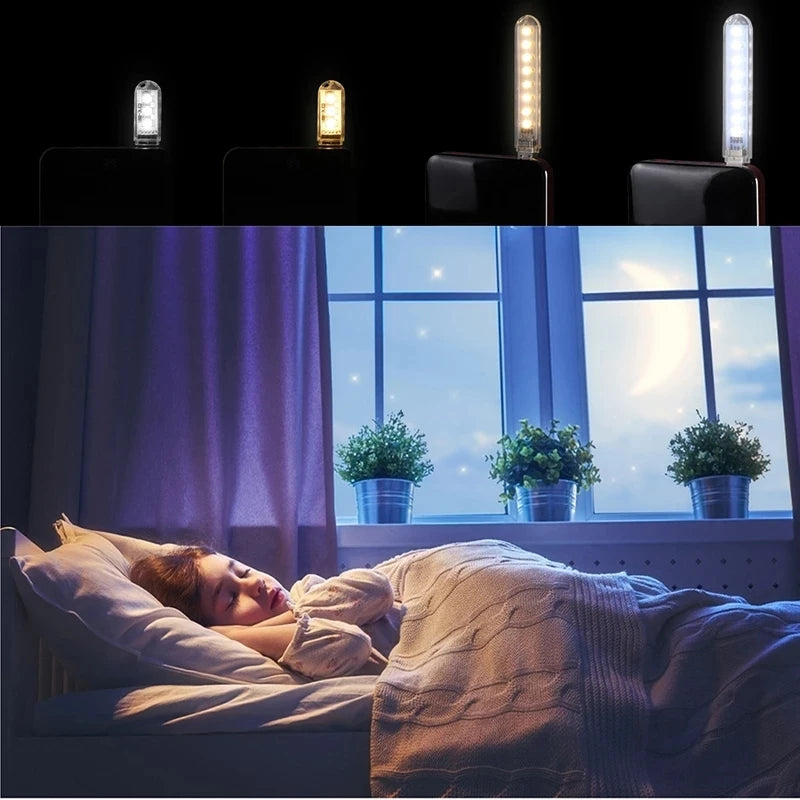 Mini USB LED Book Lights, Portable DC 5V   Ultra Bright Reading Lamp for Power Bank, PC, Laptops & Camping