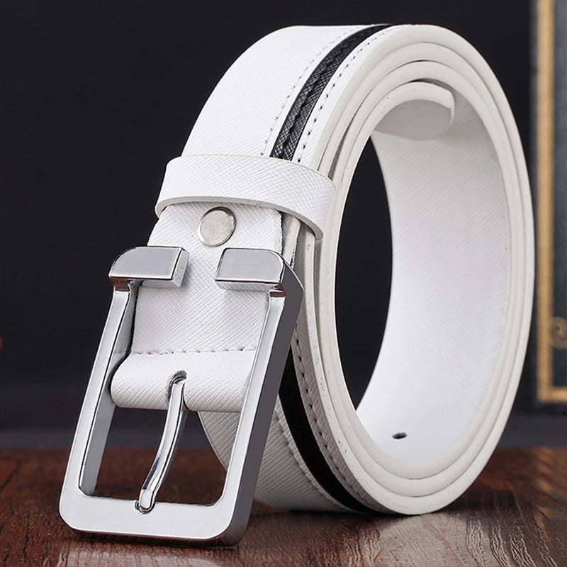 Belt Male High Quality Leather Strap Luxury Pin Buckle