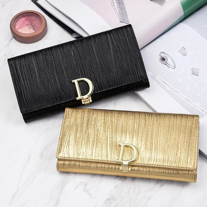 Genuine Leather Women's Wallet Fashion Wallet Luxury Designer Large Capacity with Mobile Phone Bag