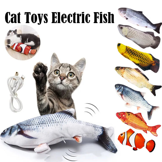 Electric Cat Toy Fish Pet Cat Toys Simulation Fish Swing Kitten Dance Fish Toy Funny Cats Chewing Playing Supplies USB Charging - Hiron Store