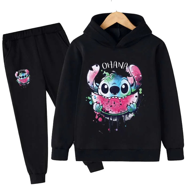 Stitch Clothing Sets Children 1-16 Years Suit Boys Tracksuits Kids Hoodies Tops +Pants 2pcs Set