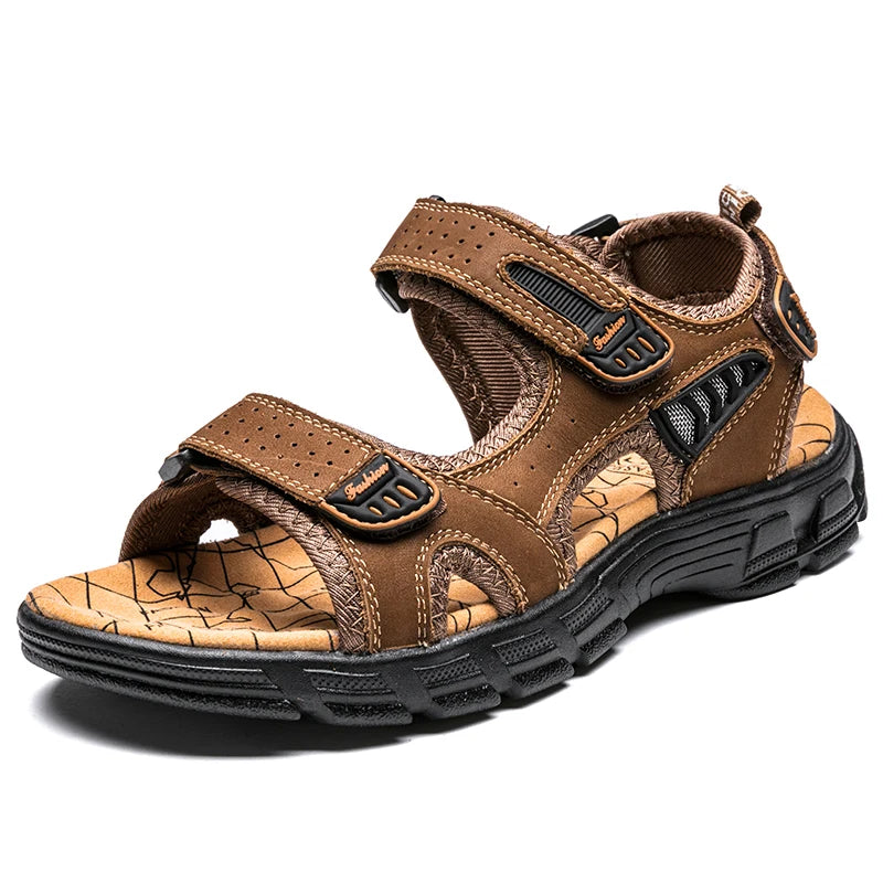 Mens Sandals Summer Genuine Leather Sandals Outdoor Fashion Men Sneakers - Hiron Store