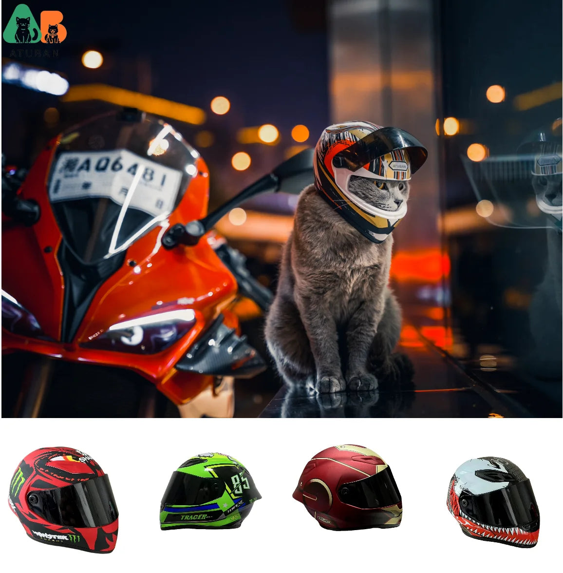 Small Pet Motorcycle Helmet Cat Dog Puppy Mini Helmets, Full Face Head Protecting Pets Hard Hat