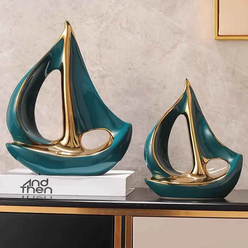 modern Living Room Ornaments Office Desk Accessories Decorative Boat Figurines Craft