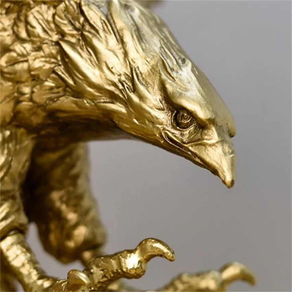 Eagle Statue Resin Animal Ornament Colour, Gold Falcon Sculpture Home Decoration Crafts