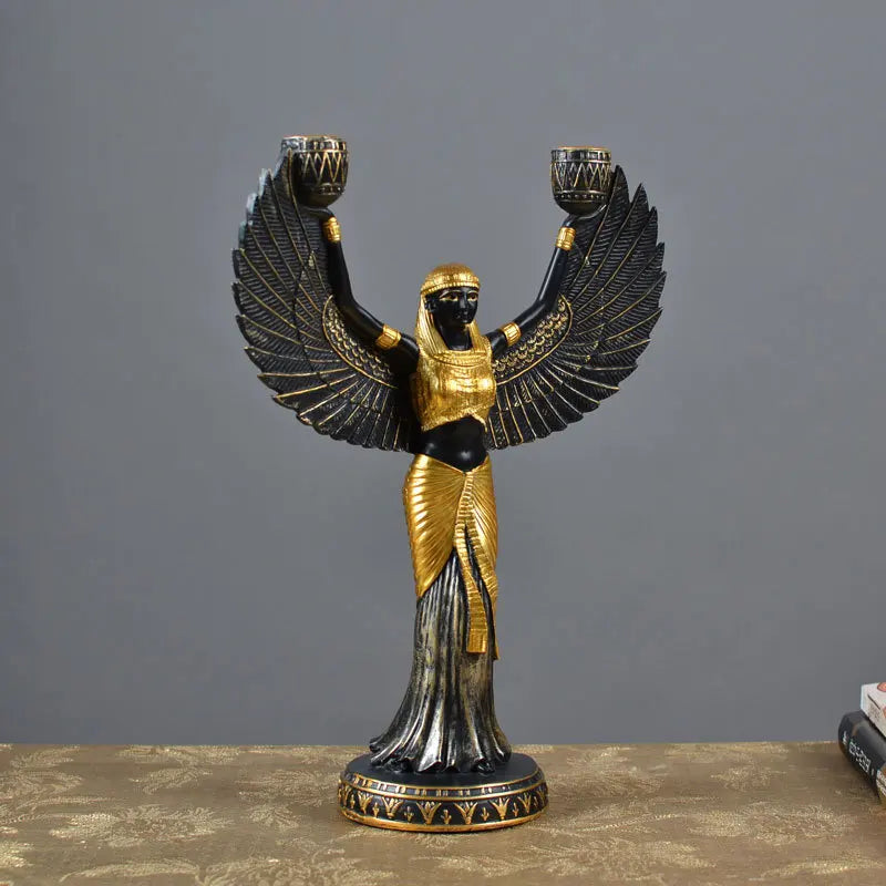 Ancient Egypt God of Life Statue Temple Model Tourist Souvenir Office Roo Desk Decoration Accessories Furnishing Candle Holder